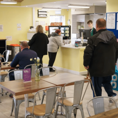 Image of the community cafe at the Letham Hub, Perth